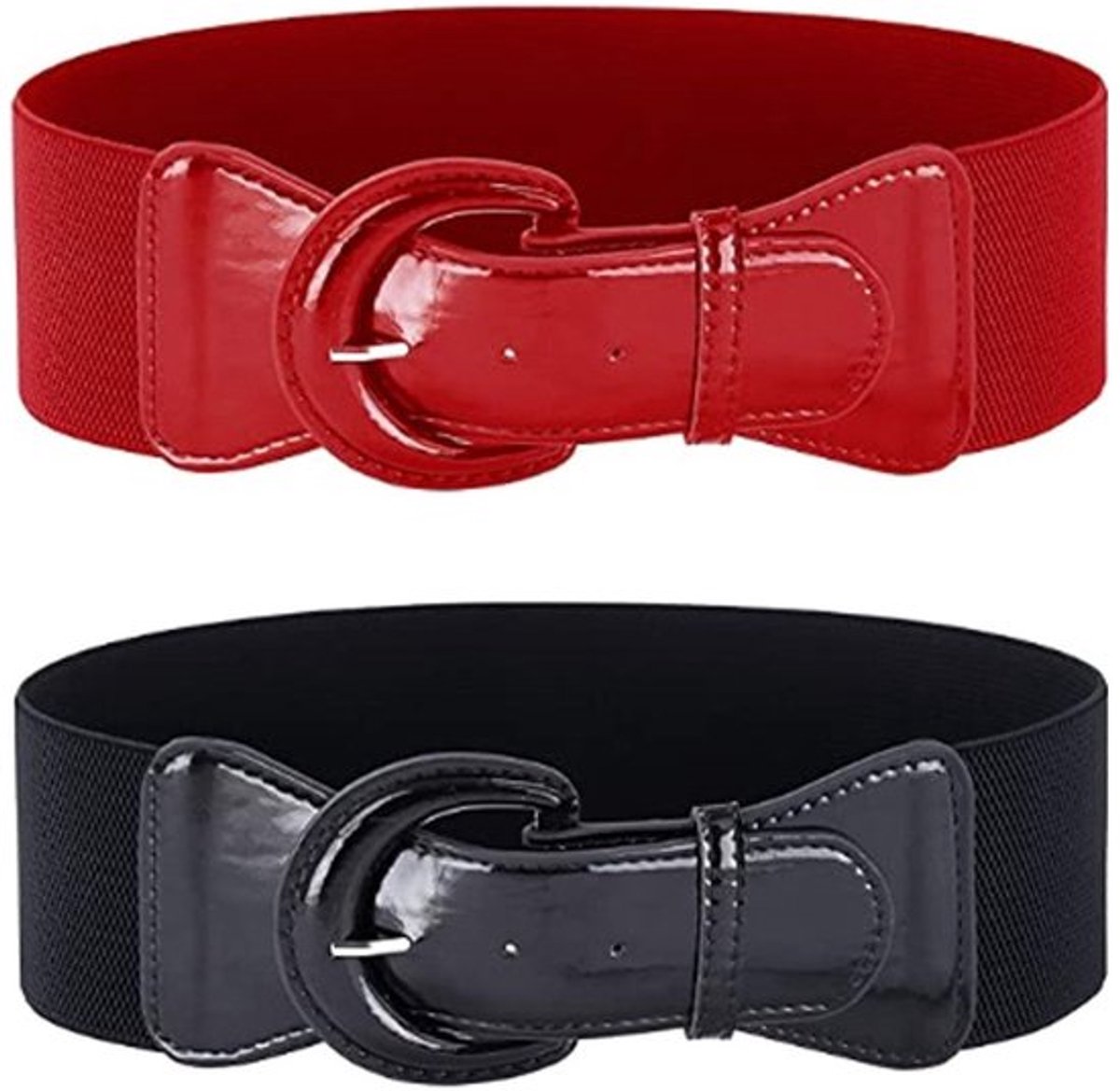 Elastische Riem - Vintage Brede Riem - Modieuze Tailleband - Imitatieleer - Comfortabel - Duurzaam Design