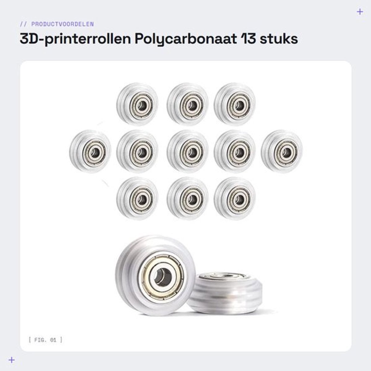 Wielen set van 13 - Polycarbonaat - 625zz - V-slot vervangingen - Duurzaam - Buitendiameter 24mm - 3D-printerrollen