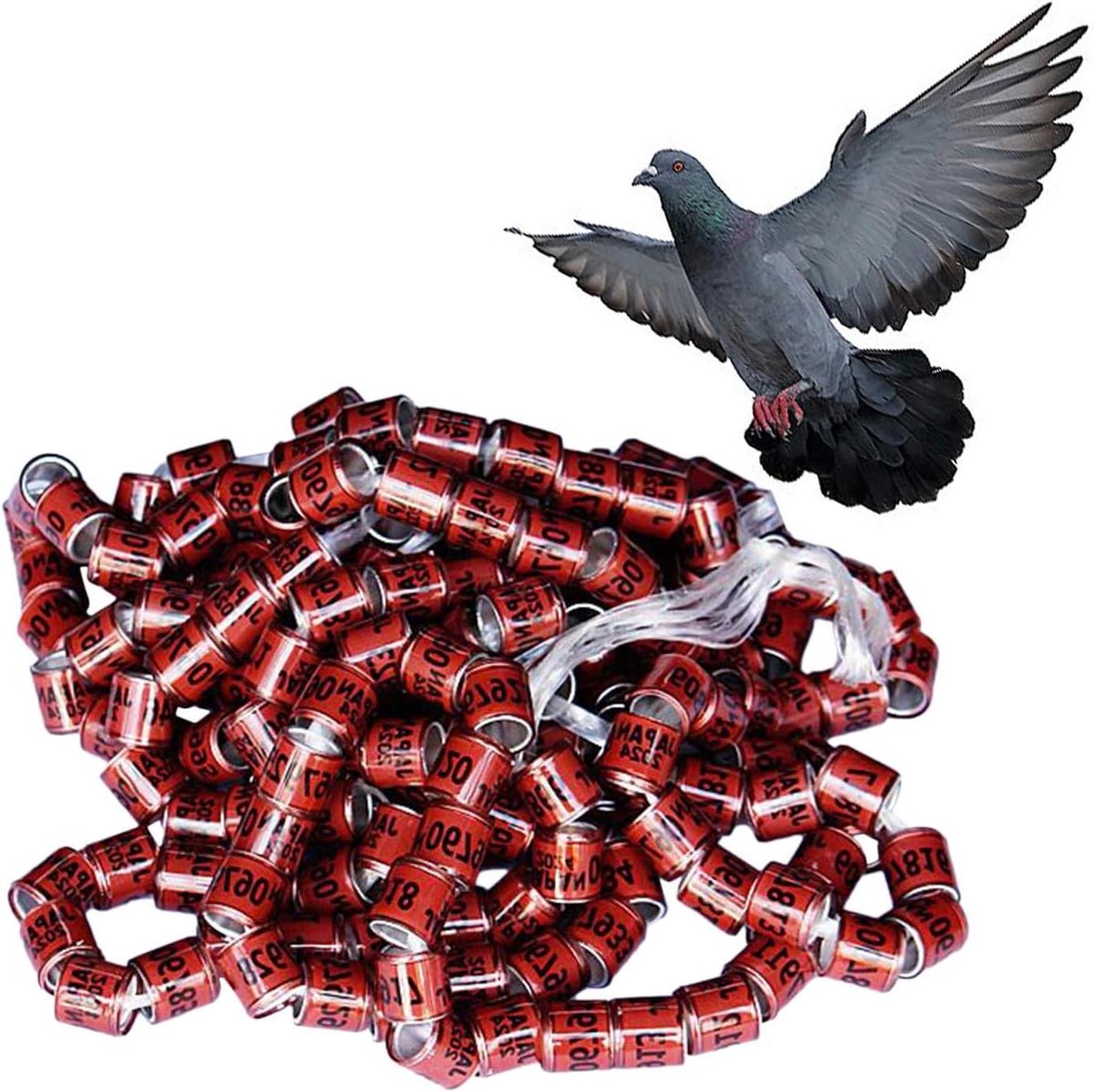 Duivenringen Set - Vogelpoten Banden - Vogels Identificeren - Robuust Kleurbestendig - 08 cm Binnendiameter - Japans Bruin
