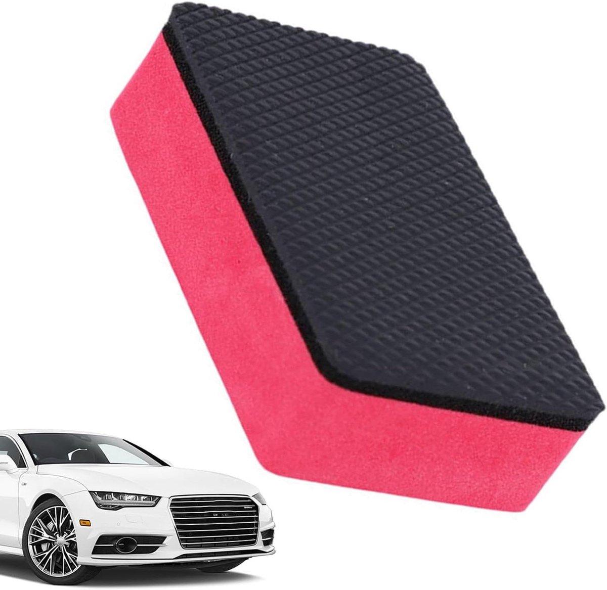 Clay Bar Spons - Auto Reinigingsspons - Auto Poetsen - Vermindert Krasvorming - 8.5x5.5x2.7cm - Rood