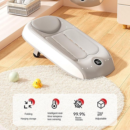 Baby Badhouder - Baby Badzitje - Veilig Baden - Temperatuur Sensor - 56.8 x 29.7 x 8.1 cm - Grijs — afbeelding 5