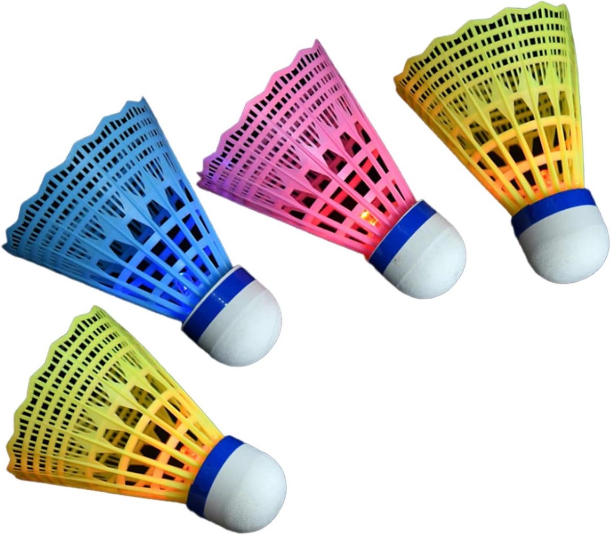 Lichtgevende Badminton Shuttles - LED Ballen Nacht - Badminton Spelen - Zichtbaar in Donker - 23 x 6.5 cm - Kleurrijk