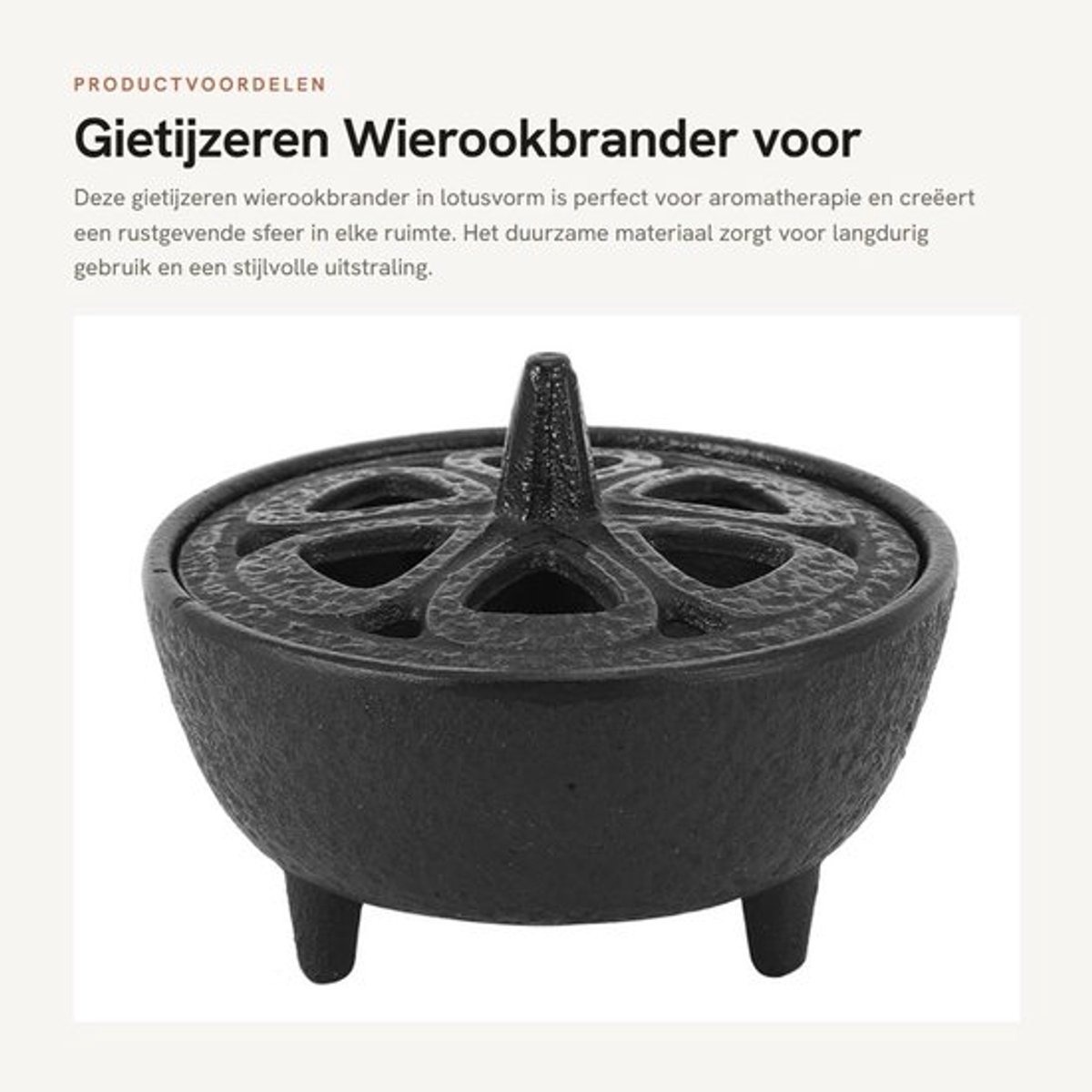 Wierookbrander Duurzaam Gietijzer - Wierookhouder - Aromatherapie - Meditatie - Spirituele Genezing - Veilig en Eenvoudig Gebruik