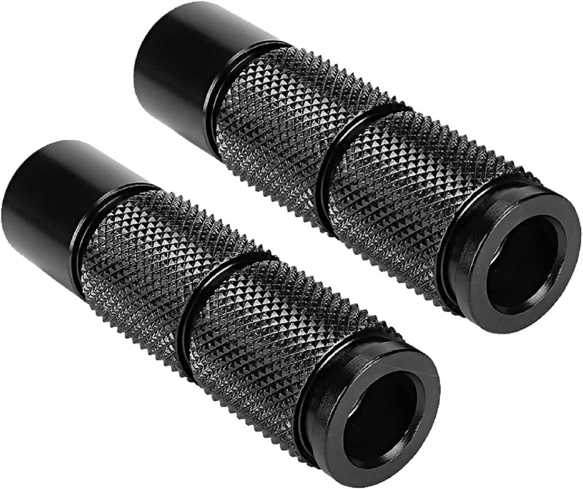 2 Stuks Aluminium Pedalen voor Motorfiets - Ronde Modificatie Accessoires in Zwart, Duurzaam en Lichtgewicht