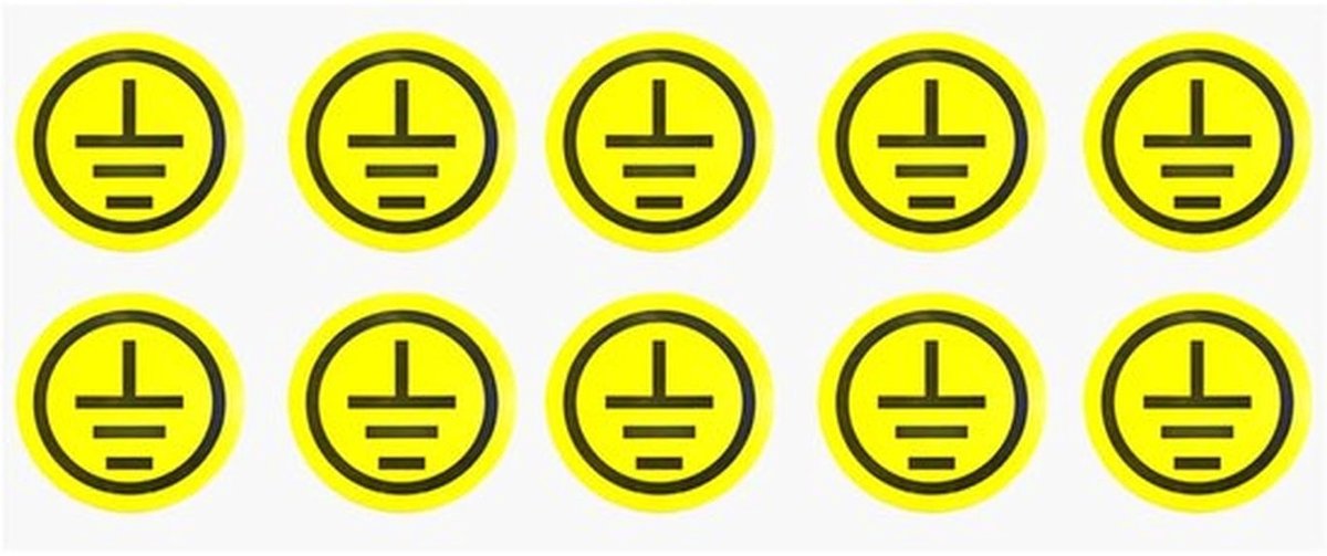 Zelfklevende Aarde Terminalstickers, 10 Stuks voor Elektrische Veiligheid