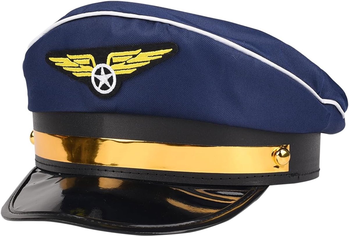 Pilot Hoed voor Halloween en Feestjes - Kapitein Kostuum Accessoire, Vliegtuig Party Hoed, Piloten Outfit Decoratie