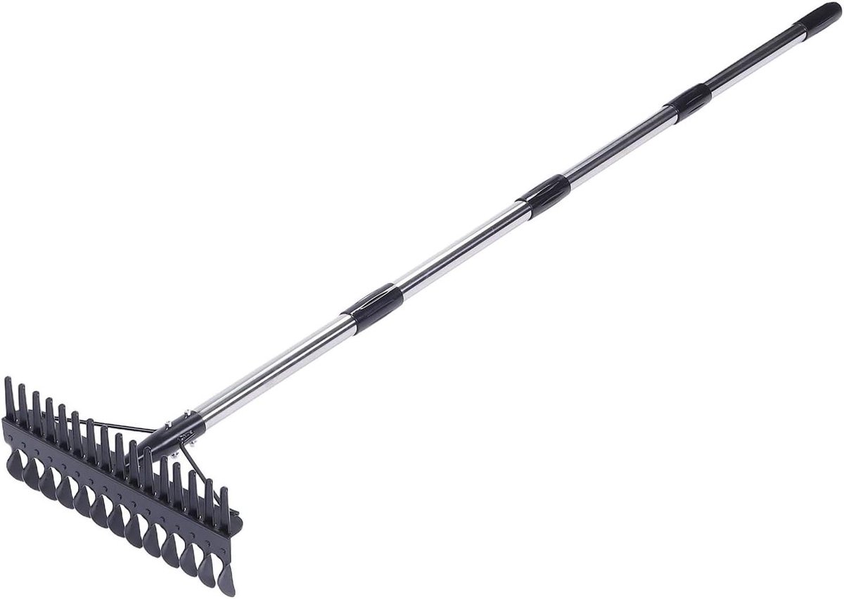 Tuinhark - Bodemluchtiger Gazonhark - Grond Losmaken - Verstelbare Handgreep - 63 Inch - Metaal