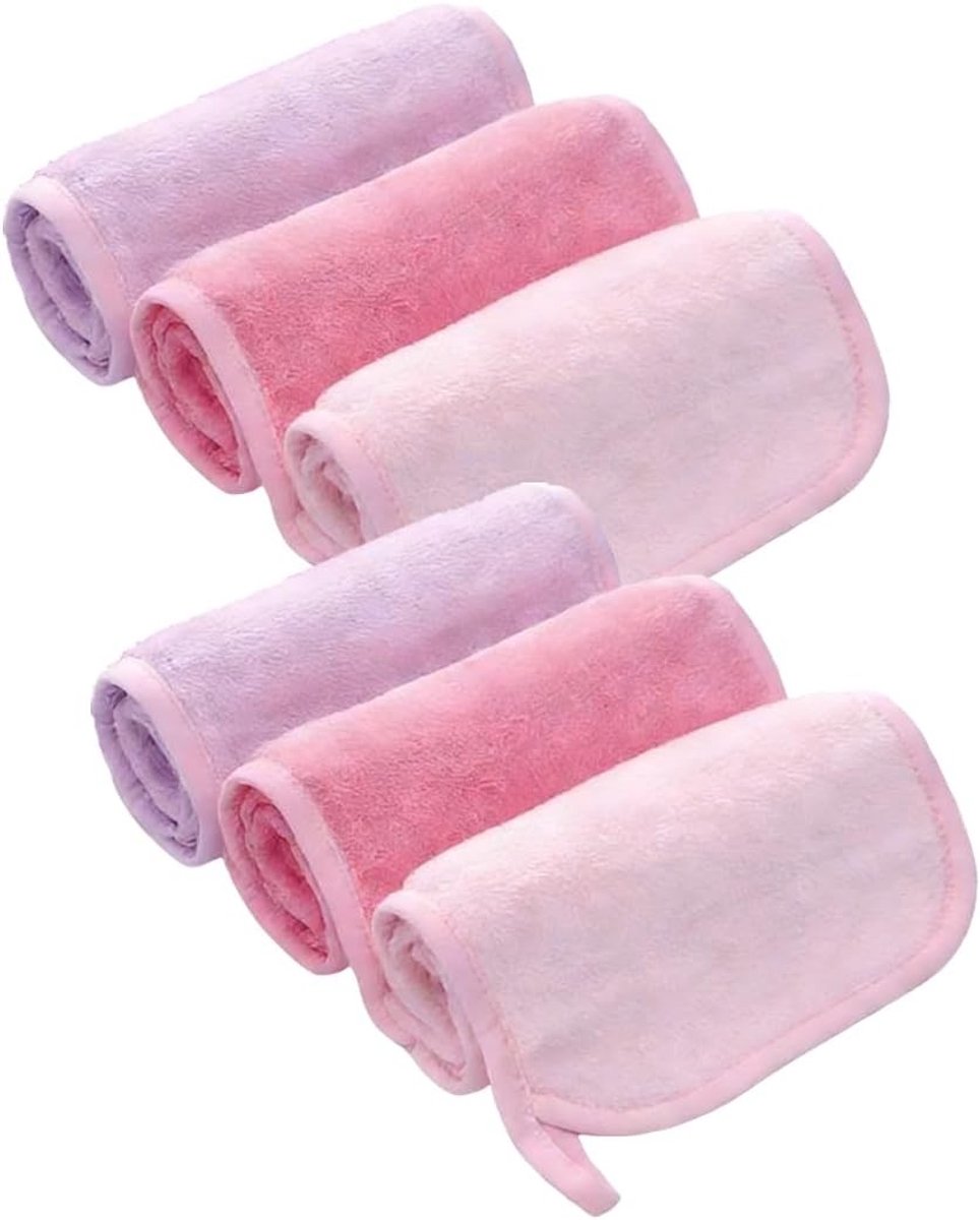Herbruikbare Make-up Doekjes, Set van 6, Microvezel Gezichtsdoekjes voor Zachte Reiniging, Milieuvriendelijke Make-up Verwijderaars, 40 x 18 cm, Perfect voor Reizen en Dagelijks Gebruik