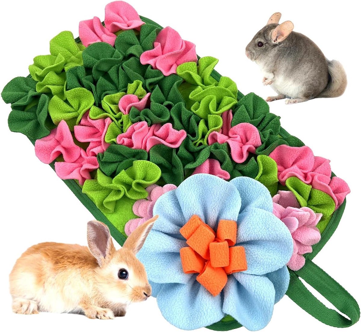 Snuffelmat Hond - Voedermat Puzzelkleed - Mentale Stimulatie - Natuurlijke Voedingsinstincten - 25 x 45 cm - Bloemenprint