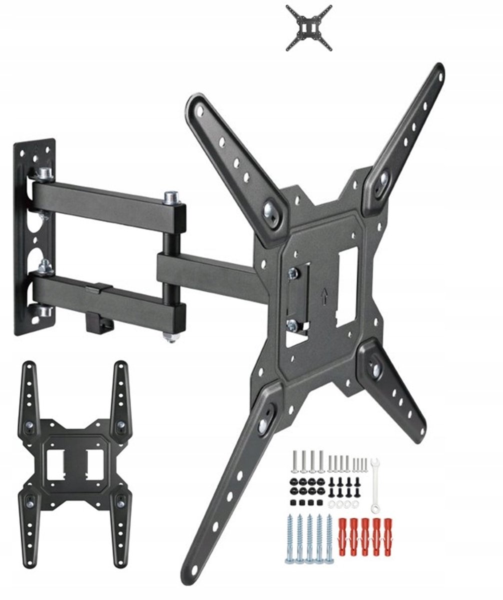 Draaibare TV-muurbeugel voor schermen van 14-55 inch, 30 kg belastbaar