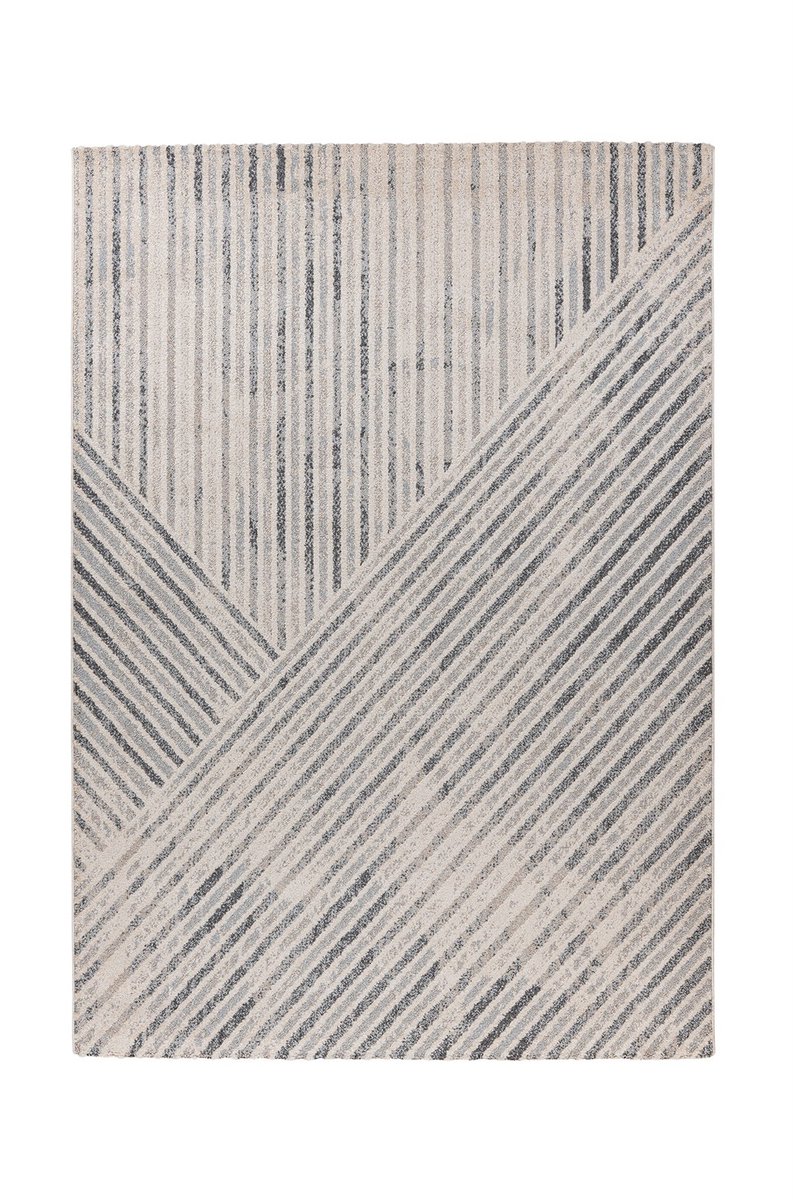 Padiro laagpolig vloerkleed 160 x 230 cm - beige / grijs - modern abstract design - geschikt voor vloerverwarming - van polypropyleen