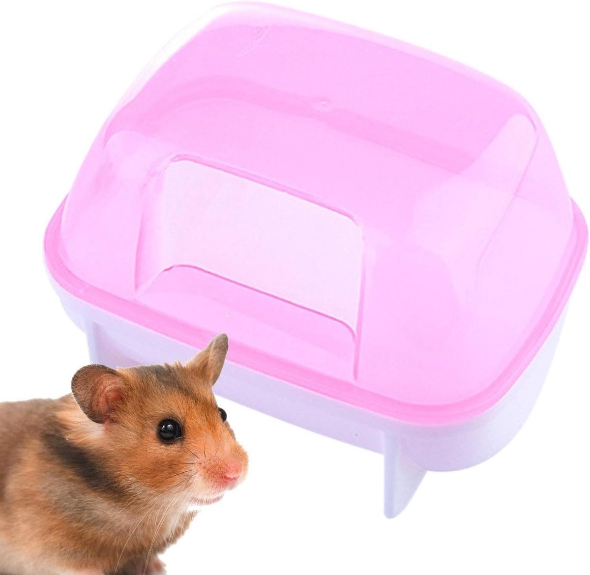 Hamster Zandbad - Chinchilla Badhuis - Huisdier Hygiëne - Afneembaar Ontwerp - 10x7.5x7.5cm - Rood