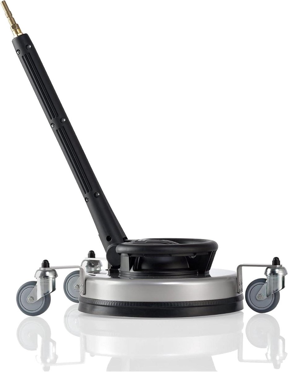 Ronde Reiniger - Oppervlaktereiniger - Terras Reinigen - Met Wielen - 350 mm - Roestvrij Staal