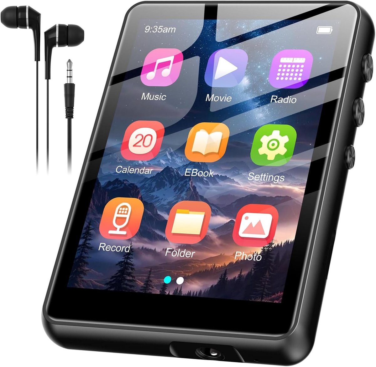 Mp3 speler spotify - Grijs - 128 GB - Bluetooth 5.3 Mini Muziekspeler met Touchscreen - Voor Muziekliefhebbers