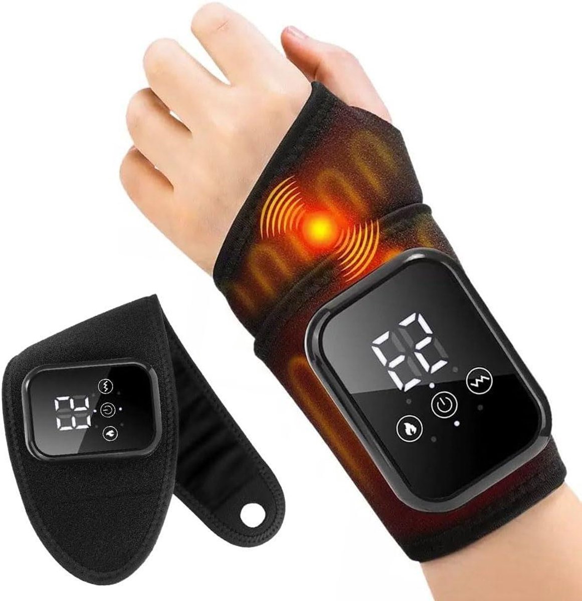 Handmassageapparaat - Polsmassage - Spierontspanning - Verwarmend & Trillend - 16 x 132 x 55 cm - Wit