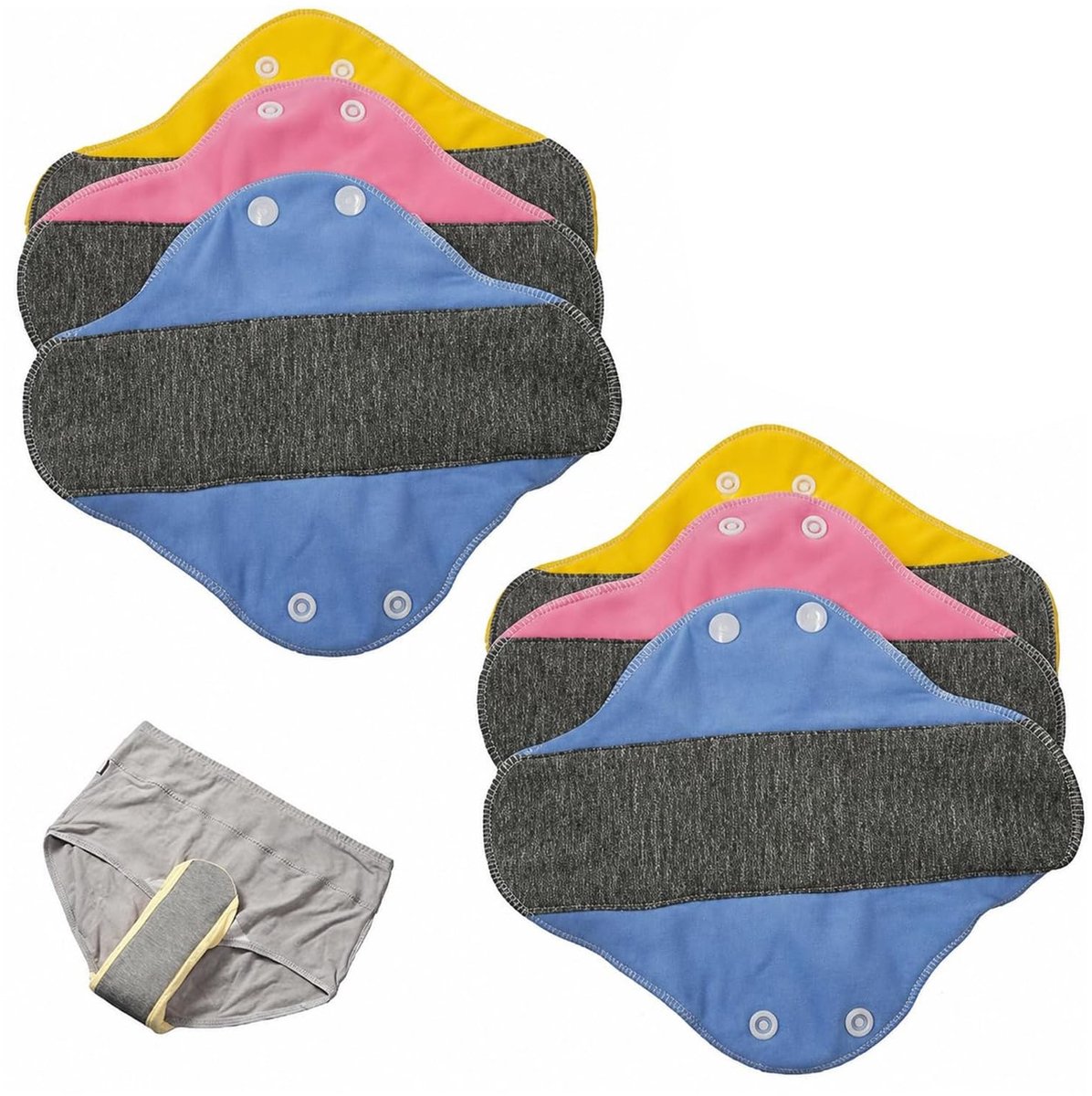 Omgoods - 6 Stuks Wasbare Katoenen Menstruatie-Inlegkruisjes