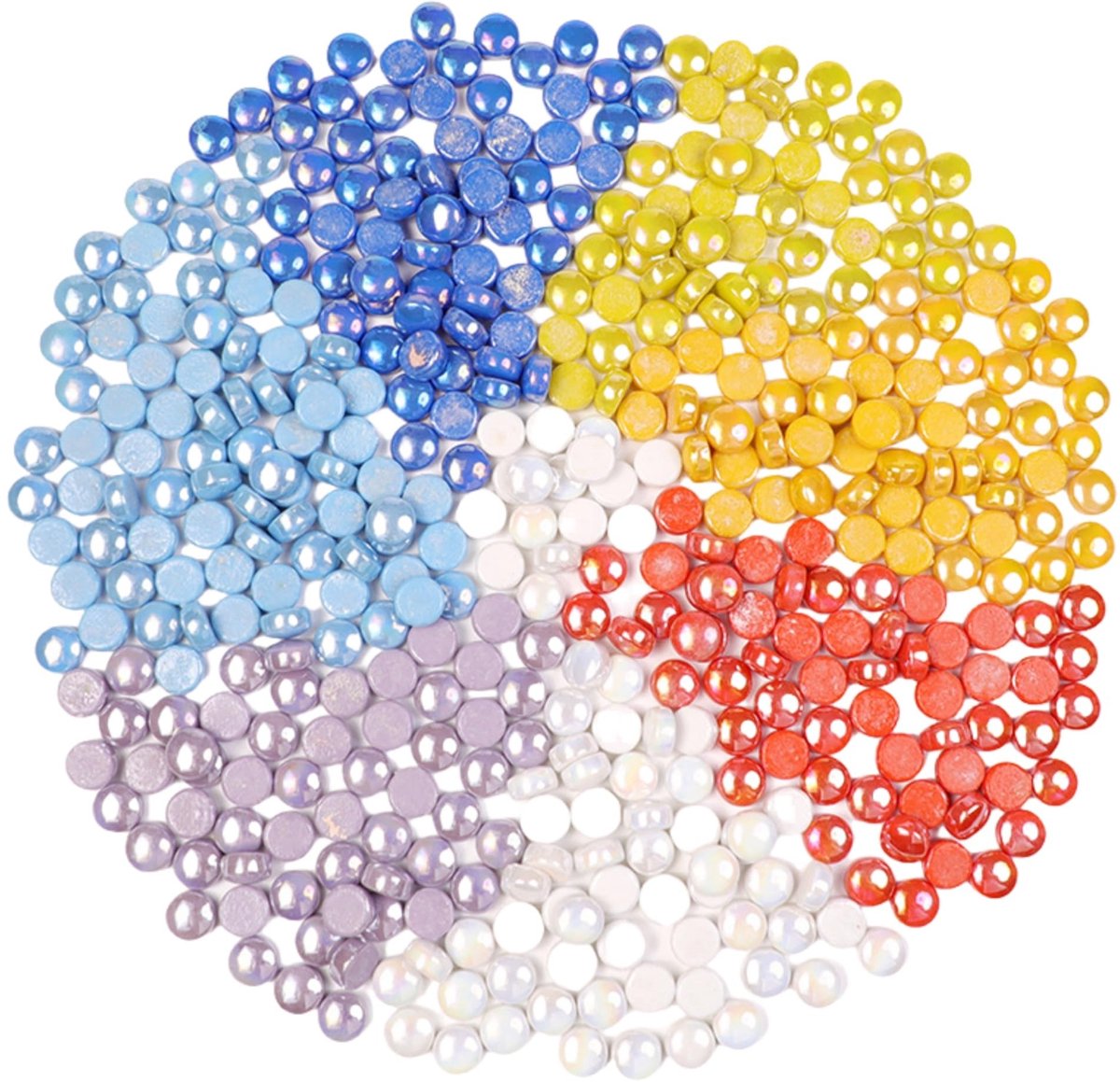 Omgoods - Mini Ronde Mozaïek Tegels, 500g Iriserend