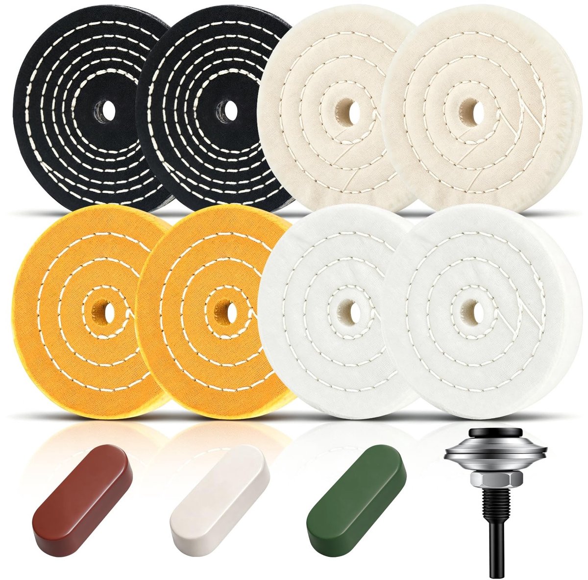 Omgoods - 12-delige Set Polijstschijven van 100 mm met Adapter
