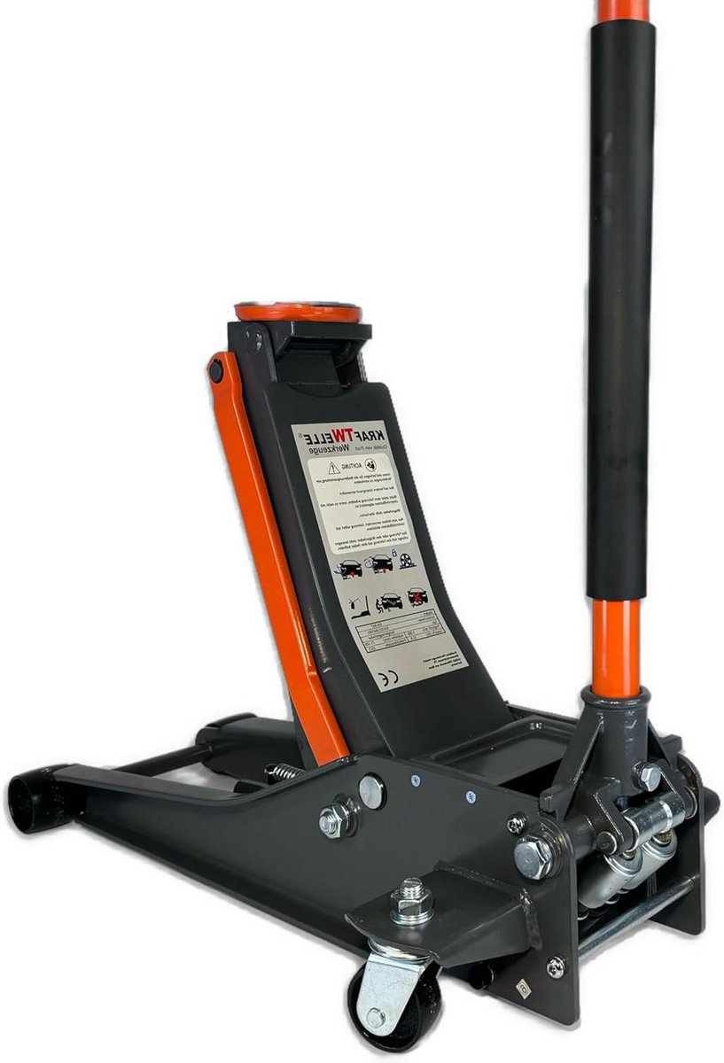 Garagekrik - Auto krik - Onderhoud Auto - Extra vlak ontwerp - 3000 kg capaciteit - Zwart oranje