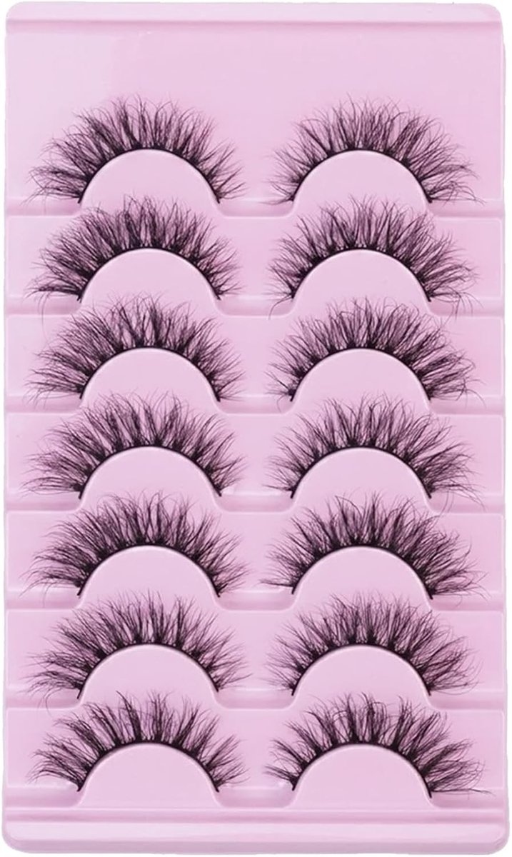 7 Paar Kunstwimpers met Natuurlijke Look, Zachte Manga-Wimpers & Cat Eye Stijl, Handgemaakte 3D Valse Wimpers voor Cosplay en Dagelijks Gebruik