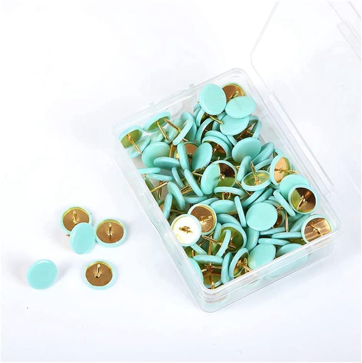 Punaises Set - Decoratieve Nietjes - Foto's Bevestigen - Kunststof Kop - 100 Stuks - Mintgroen