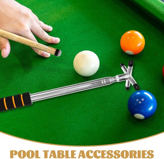 Biljartbrug - Snookerbrug Poolstok - Biljart Spelen - Telescopisch Verstelbaar - 36 cm - Zilver — afbeelding 5