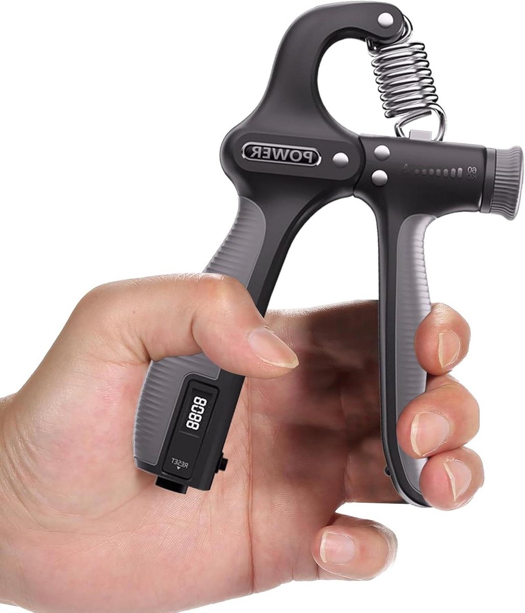 Handgreepversterker - Handtrainer Gripkracht - Onderarm Trainen - Verstelbare Weerstand - 12-130 lbs - Zwart
