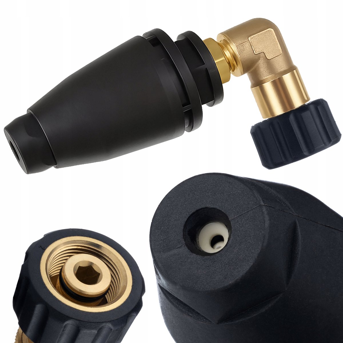 Rosfix Spuitmond Vervanging - Hoek 90° Turbo 360° - M22 Binnenraad, 150 bar, 8 L/min - Geschikt voor Kärcher, Bosch