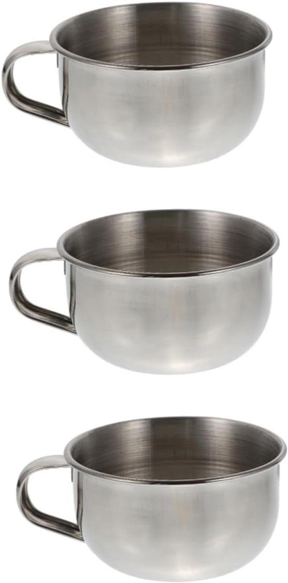 Scheerzeep Kom - Scheerkom Set - Mannen Scheren - Met Handvat - 10x8.5cm - Zilver