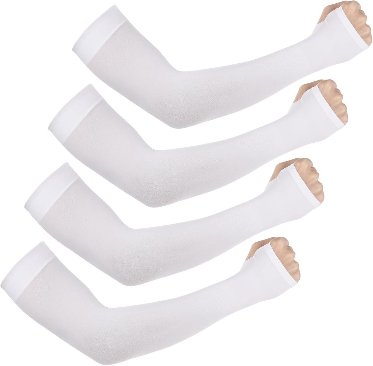 4 Paar UV-beschermende Arm Sleeves voor Mannen en Vrouwen, Zomer Zonbescherming, Koelende Arm Sokken voor Buitensport, UV-blokkering en Ademend Materiaal