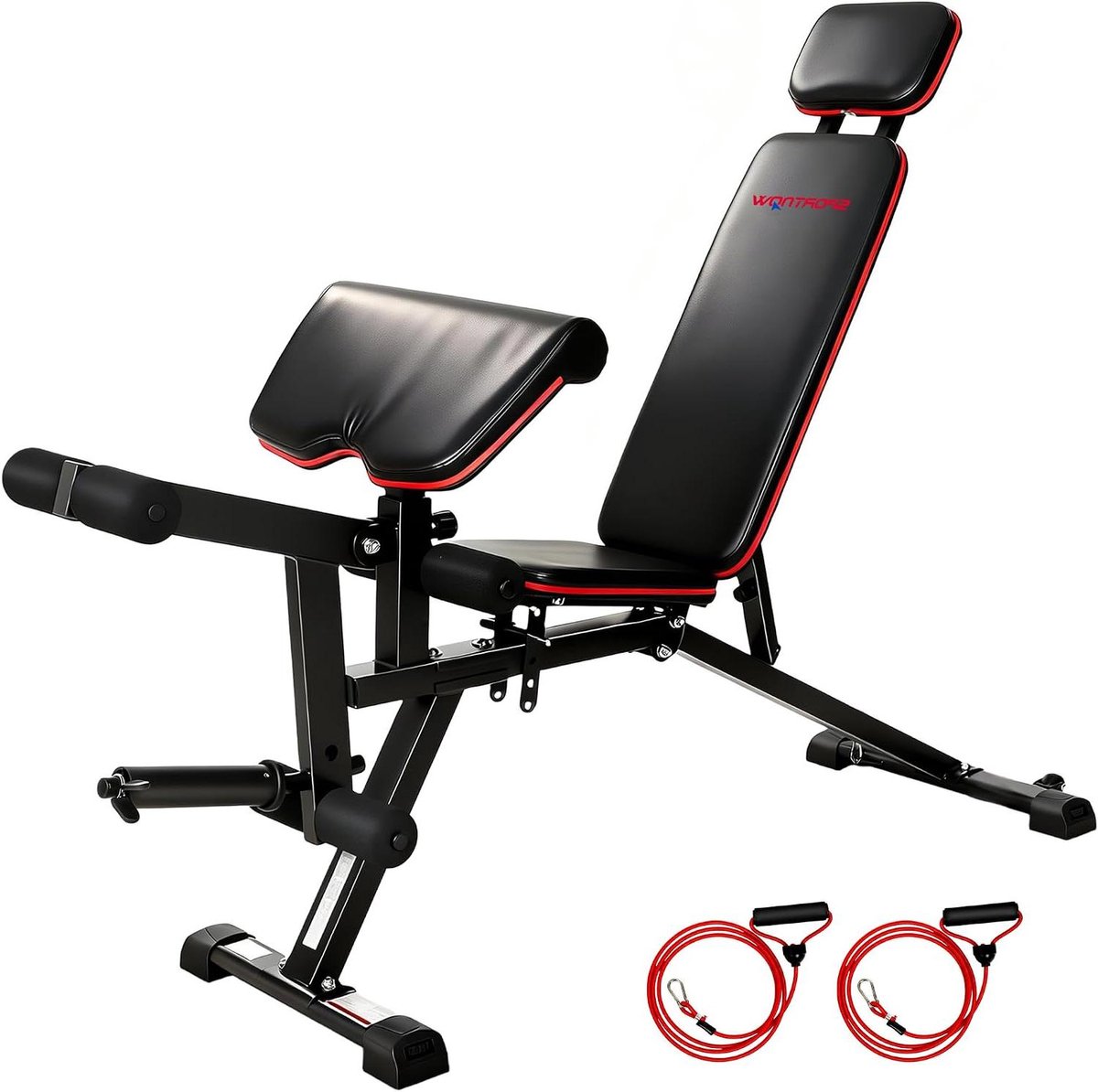 Verstelbare Halterbank - Trainingsbank Fitnessbank - Full Body Workout - 3-in-1 Station - 300 kg Belastbaar - Zwart