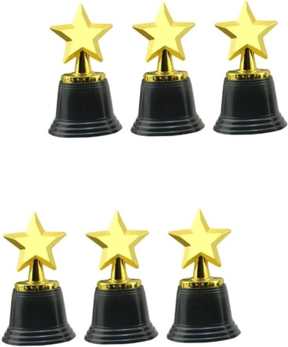 Kinder Trofeeën - Speelgoed Bekers - Wedstrijden Winnen - Pentagram Vorm - 11.5 cm - Goud