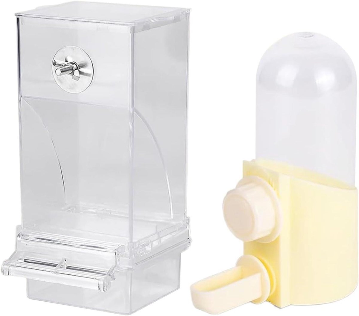 Vogel Drinkfontein - Drinkdispenser Vogelbak - Vogels Voeden - Morsvrije Constructie - 20 x 15 x 10 cm - Wit