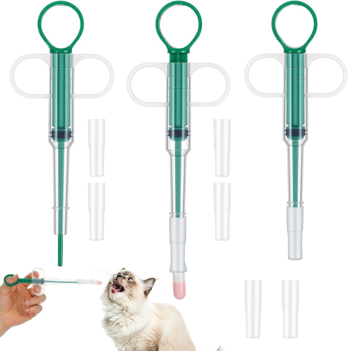 Tablet Dispenser voor Katten en Honden - 3 Stuks, Eenvoudig Pillen en Vlooien Tabletten Toedienen, Dieren Voedingsdispenser voor Gezonde Huisdieren
