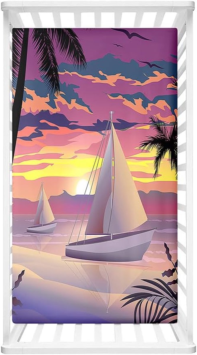 Ledikant Hoeslakens - Wieg Laken - Baby Slaapcomfort - Zachte Microvezel - 120 x 60 cm - Dusk