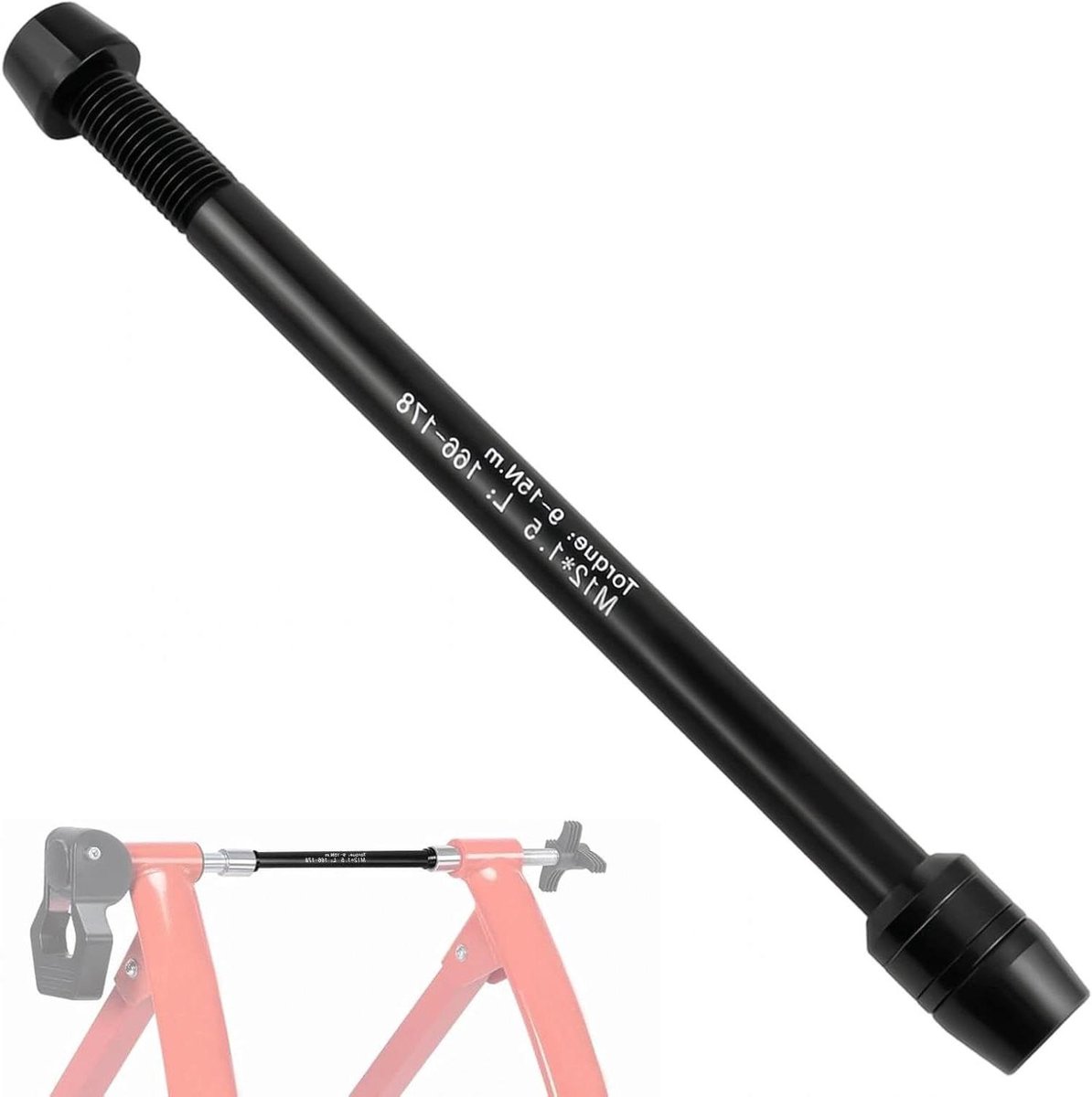 Fietstrainer Steekas - Fiets Adapter - Fiets Training - Aluminiumlegering - M12 x 1.5 - Zwart