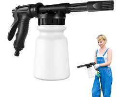 Foam Cannon - Schuimspuit Fles - Auto Wassen - Verbeterde Schuimtechnologie - 1 Liter - Zwart