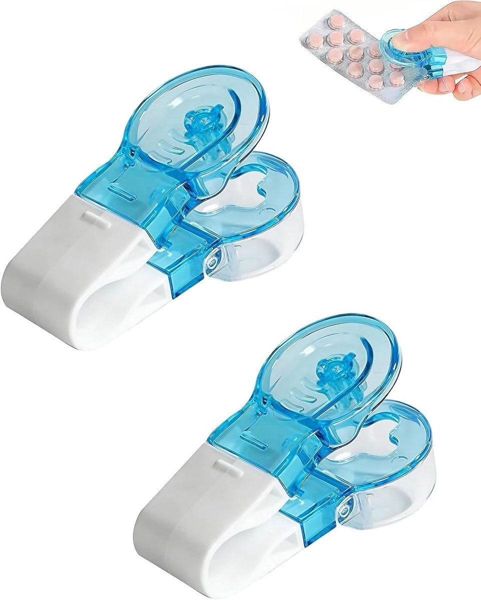Draagbare tabletdeeler en mini-pildispenser voor eenvoudig pillen delen en opbergen