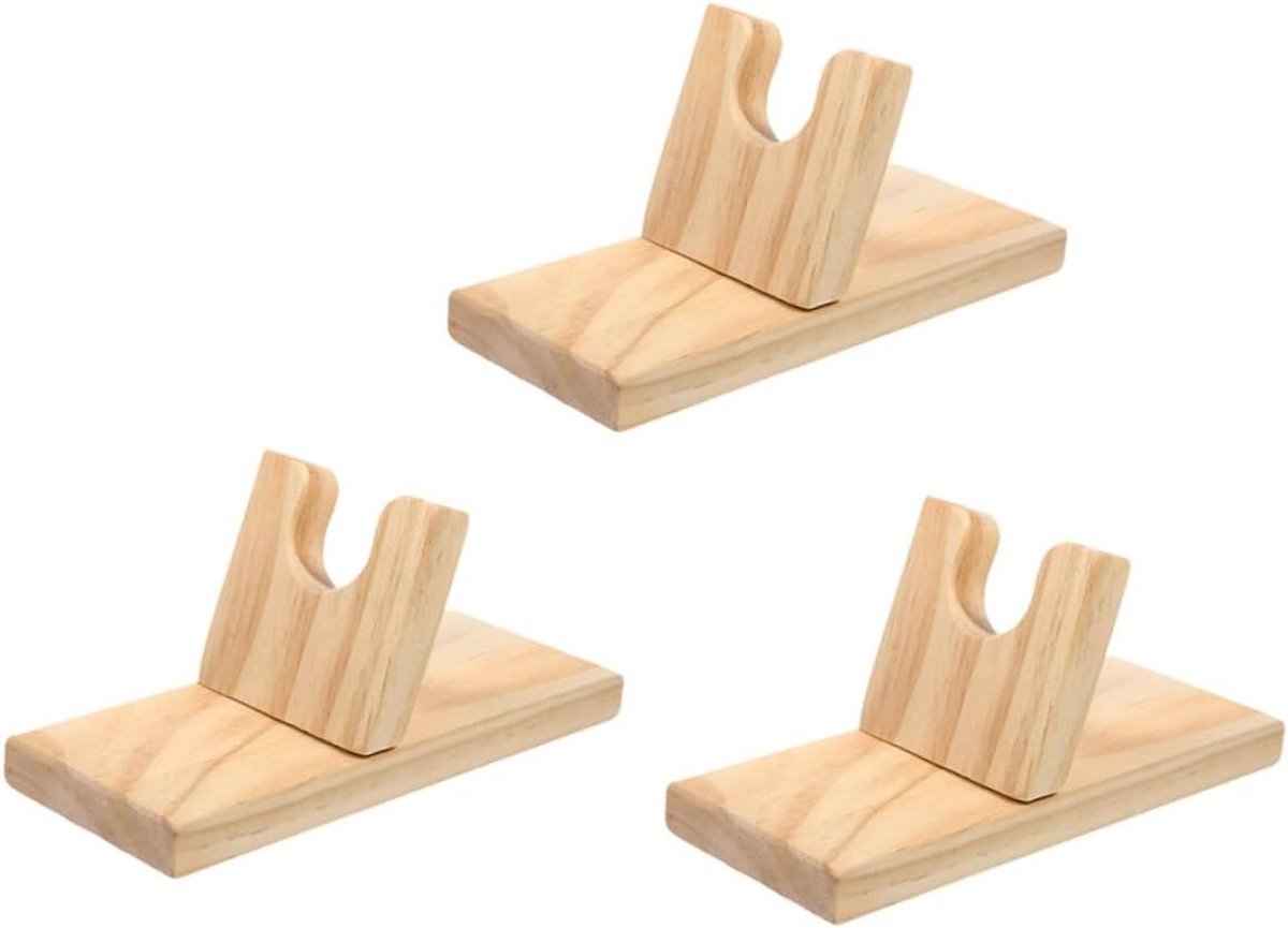 Lijm Opbergbeugel - Lijmpistool Houder - Hobby Klussen - Stevige Houten Basis - 20 x 8 x 1.5 cm - Beige