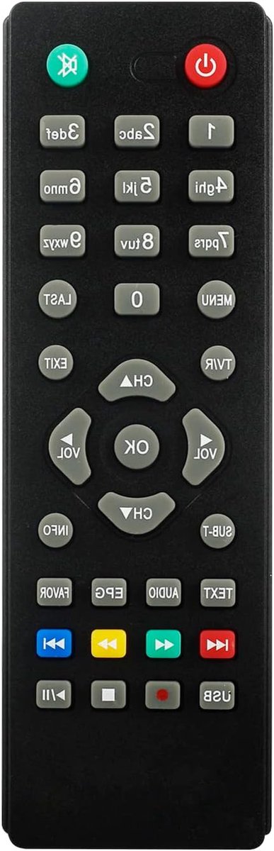 Afstandsbediening - Controller Set Top Box - Digitale TV Ontvanger - Geen Installatie Nodig - 8 Meter Bereik - Zwart