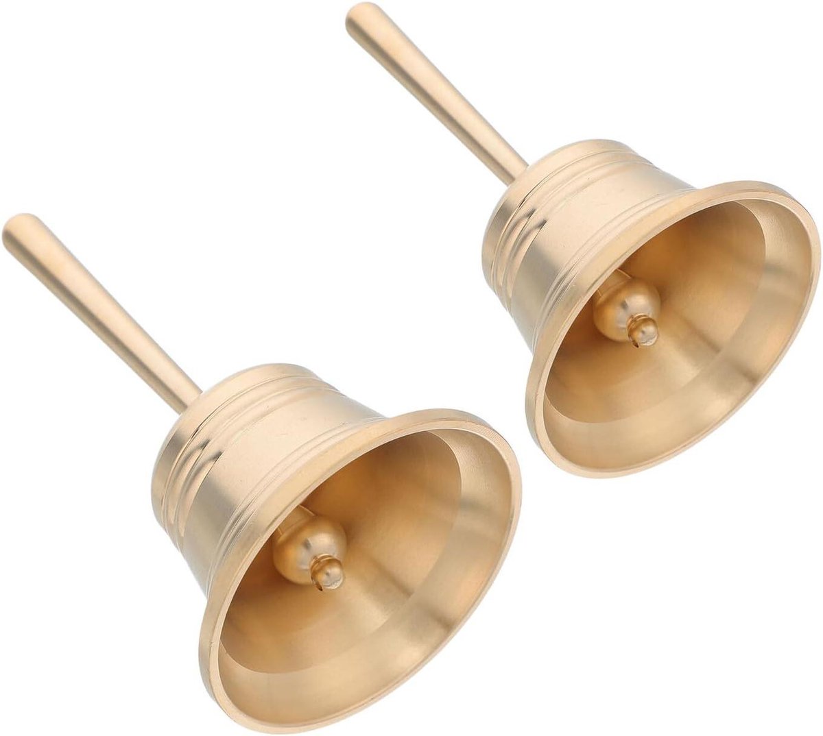 Massief Messing Handbellen - Dienstbel Feestbel - Feestelijke Aankondigingen - Ergonomisch Handvat - 8.80X5.30X5.30CM - Goud