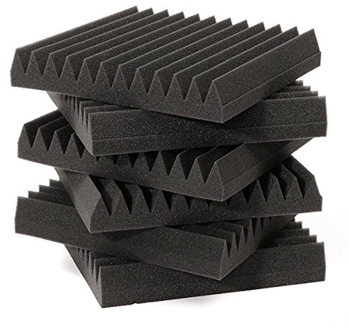 Geluiddempende Schuimtegels - Geluidsisolatie Panelen - Studio Opnemen - Wedge Profiel - 30x30x5cm - Zwart