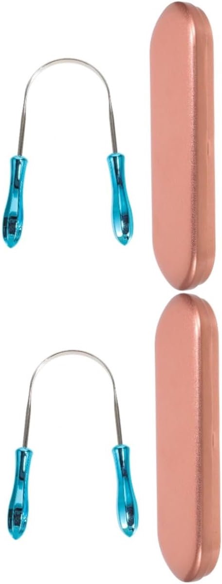 Tongschraper Set - Tongreiniger Mondverzorging - Slechte Adem Verhelpen - U-vormig Ontwerp - 2 Sets - Diverse Kleuren