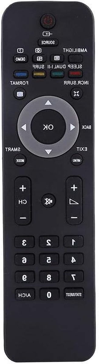 Universele Afstandsbediening - Smart TV Bediening - TV Zenders Wisselen - Speciale Vervangende Bediening - 10 Meter Bereik - Zwart