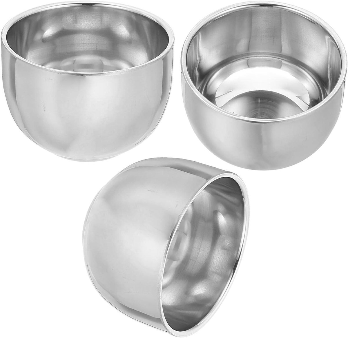 Scheerzeepkom RVS - Scheermok Mannen - Dagelijks Scheren - Onbreekbaar Ontwerp - 8.2x8.2x5.8CM - Zilver