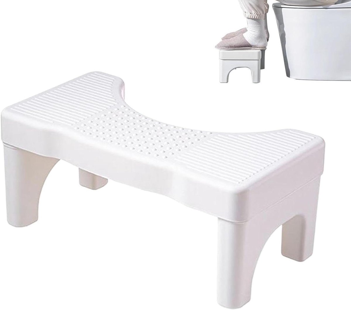 Badkamer Kruk - Toilet Hulp - Comfortabel Hurken - Lichaamsgerichte Hoek - 66 Inch - Wit