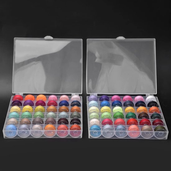 72 Kleurige Spoelen met Plastic Doos voor Naaimachinetoebehoren en Creatief Naaien — afbeelding 4