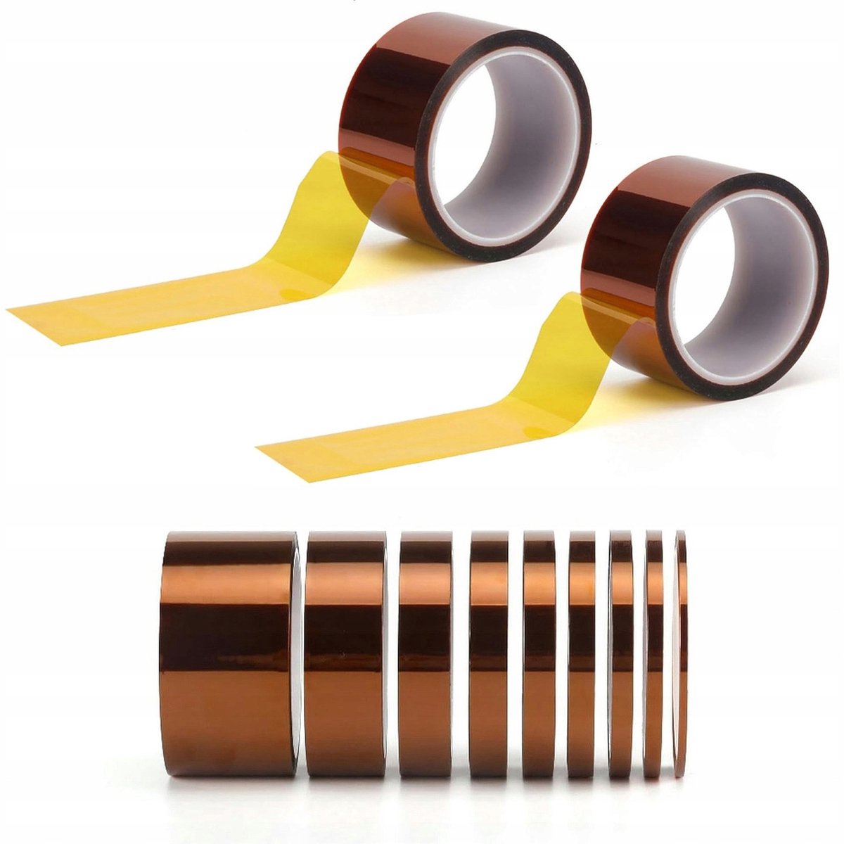 Rosfix Kaptonband Set Isolatietape - Hittebestendig tot 240°C - 0,05 mm 12mm/15mm x30m