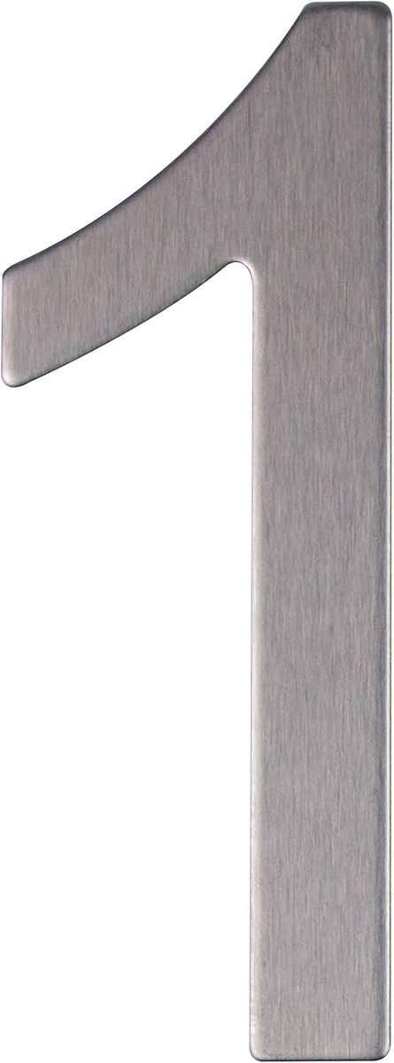 Huisnummer roestvrij staal zelfklevend hoogte 76mm huisnummer design (Aantal 1)