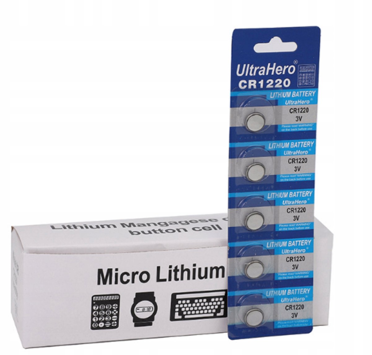 Rosfix Lithium Knopcel CR1220 - 3V Batterijset - 5 Stuks Ø12mm×2,0mm - Voor Horloges en